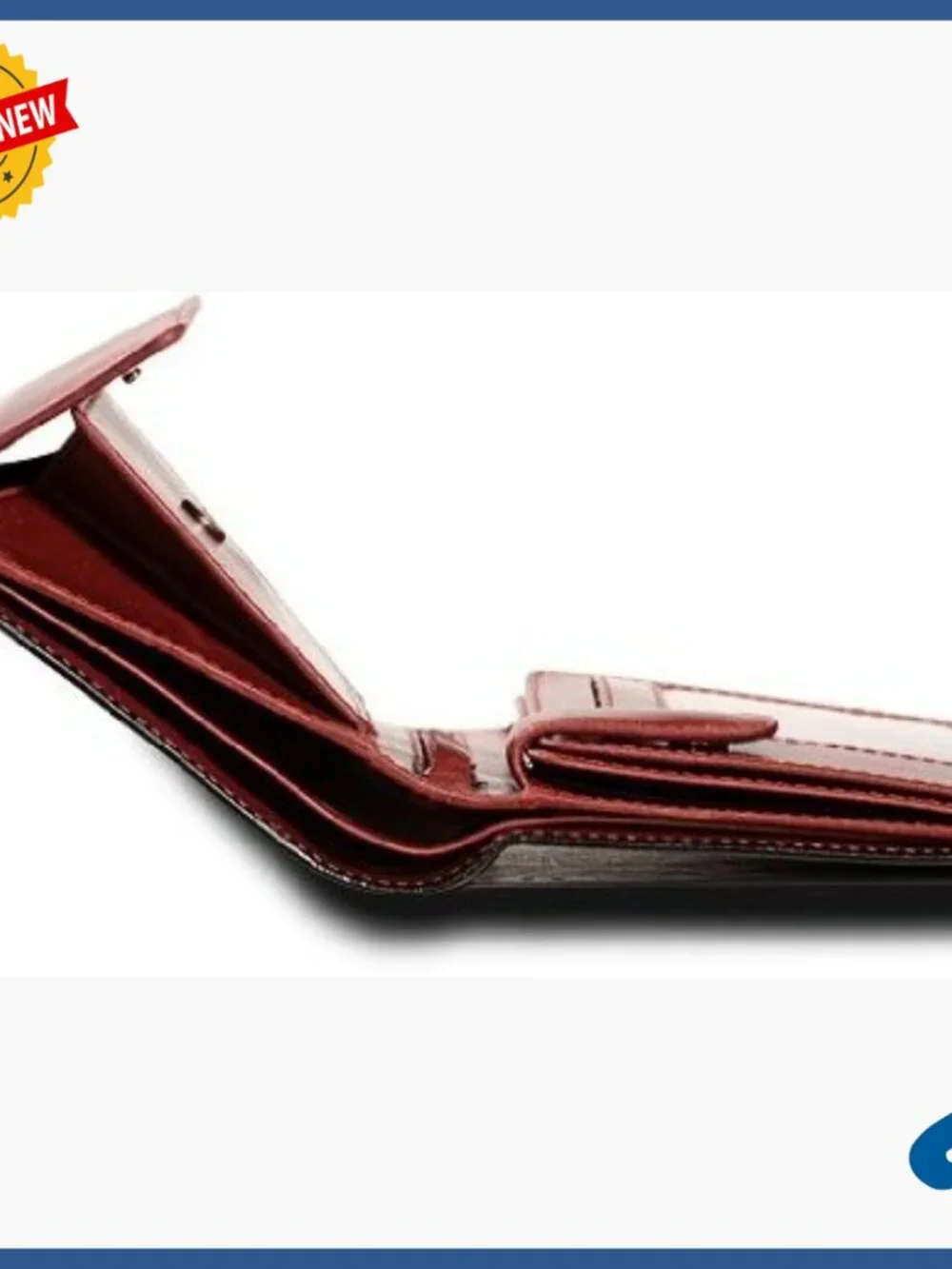 Tri-Fold RFID Blocking Leather Wallet with Coin Compartment